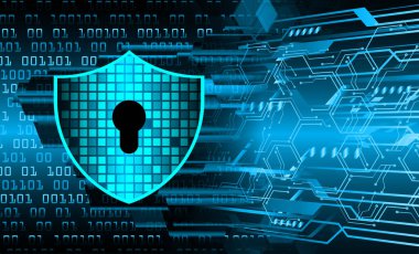 Sayısal arkaplan ve siber güvenlik konusunda kapatılmış asma kilit