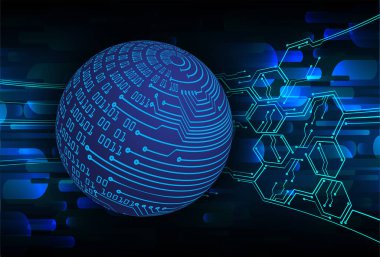 World binary circuit board future technology, cyber security concept background