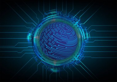 World binary circuit board future technology, cyber security concept background