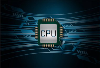 İşlemci siber devre gelecekteki teknoloji kavramı