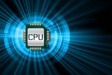 İşlemci siber devre gelecekteki teknoloji kavramı