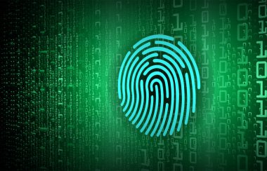 Parmak izi ağı siber güvenlik arka planı.