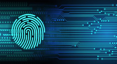 Parmak izi ağı siber güvenlik arka planı.