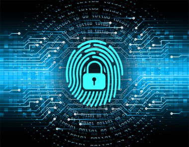 Parmak izi ağı siber güvenlik arka planı.