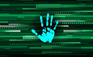 Parmak izi ağı siber güvenlik arka planı.