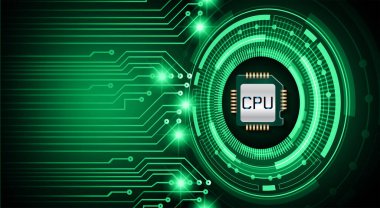 İşlemci siber devre gelecekteki teknoloji kavramı