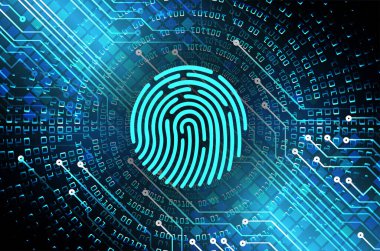 Parmak izi ağı siber güvenlik arka planı.