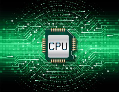 İşlemci siber devre gelecekteki teknoloji kavramı