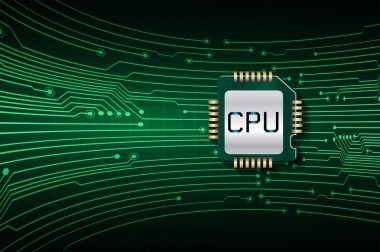 İşlemci siber devre gelecekteki teknoloji kavramı