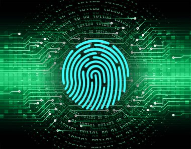 Parmak izi ağı siber güvenlik arka planı.