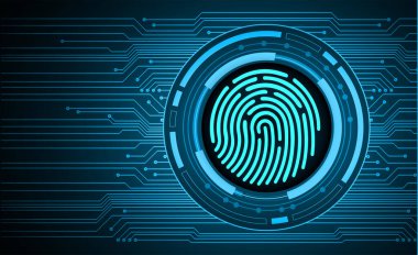 Parmak izi ağı siber güvenlik arka planı.