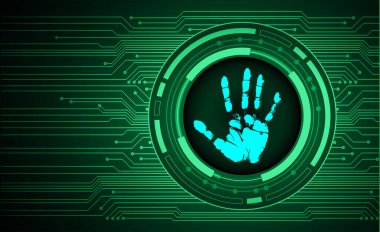 Parmak izi ağı siber güvenlik arka planı.