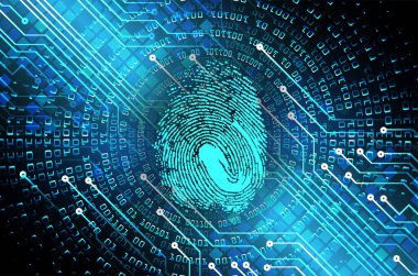 Parmak izi ağı siber güvenlik arka planı.