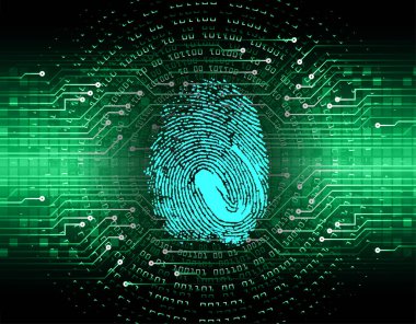 Parmak izi ağı siber güvenlik arka planı.