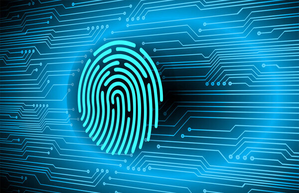 Отпечатки пальцев сетевой кибербезопасности фон.