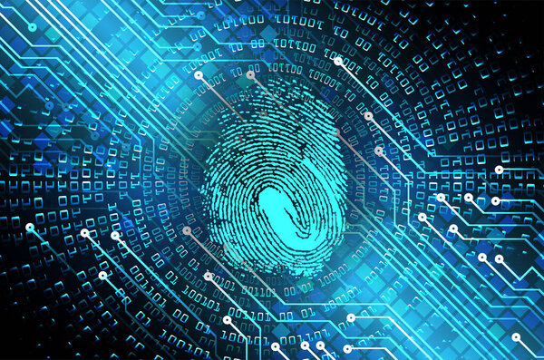 Отпечатки пальцев сетевой кибербезопасности фон.