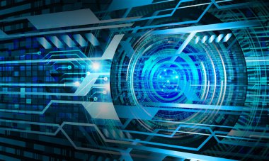 soyut teknoloji arka planı, vektör illüstrasyonu, siber güvenlik kavramı