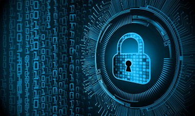 soyut teknoloji arka planı, vektör illüstrasyonu, siber güvenlik kavramı