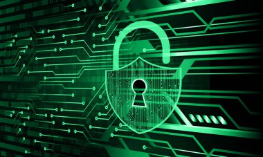 soyut teknoloji arka planı, vektör illüstrasyonu, siber güvenlik kavramı