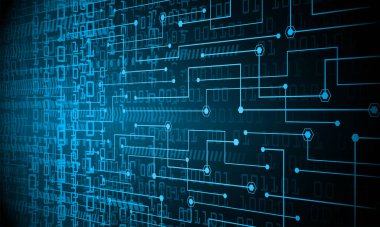 soyut teknoloji arka planı, vektör illüstrasyonu, siber güvenlik kavramı