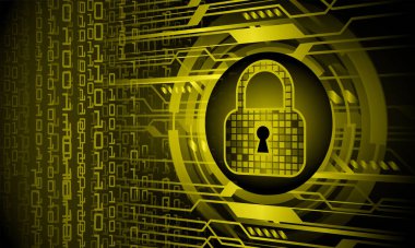 soyut teknoloji arka planı, vektör illüstrasyonu, siber güvenlik kavramı