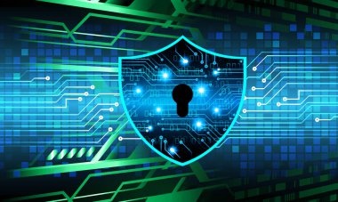 soyut teknoloji arka planı, vektör illüstrasyonu, siber güvenlik kavramı