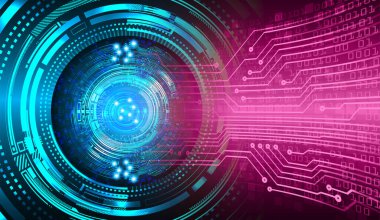 soyut teknoloji arka planı, vektör illüstrasyonu, siber güvenlik kavramı