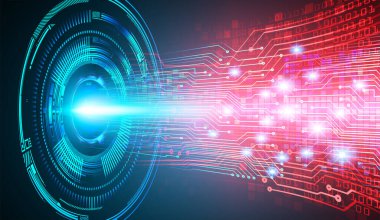 soyut teknoloji arka planı, vektör illüstrasyonu, siber güvenlik kavramı