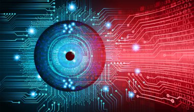 soyut teknoloji arka planı, vektör illüstrasyonu, siber güvenlik kavramı