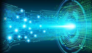 soyut teknoloji arka planı, vektör illüstrasyonu, siber güvenlik kavramı