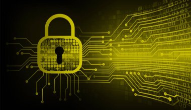 soyut teknoloji arka planı, vektör illüstrasyonu, siber güvenlik kavramı