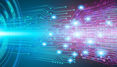 soyut teknoloji arka planı, vektör illüstrasyonu, siber güvenlik kavramı