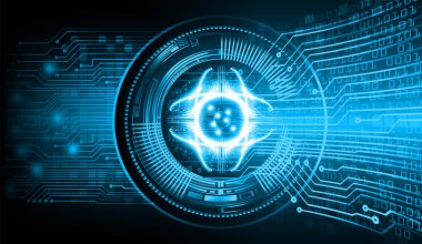 soyut teknoloji arka planı, vektör illüstrasyonu, siber güvenlik kavramı