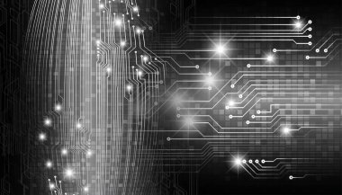 soyut teknoloji arka planı, vektör illüstrasyonu, siber güvenlik kavramı