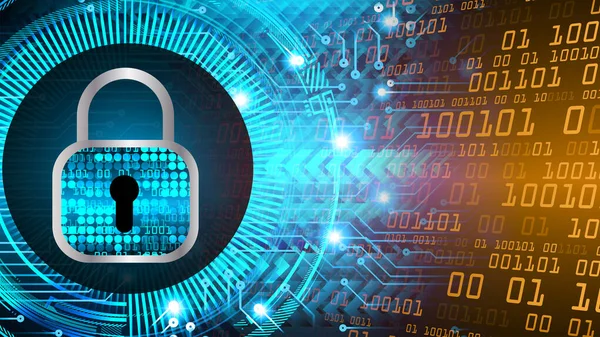 Padlock Tertutup Pada Latar Belakang Digital Keamanan Cyber - Stok Vektor