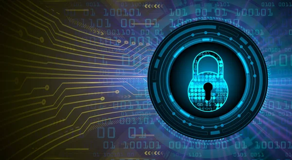 Padlock Tertutup Pada Latar Belakang Digital Keamanan Cyber - Stok Vektor
