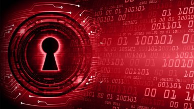 Sayısal arkaplan ve siber güvenlik konusunda kapatılmış asma kilit