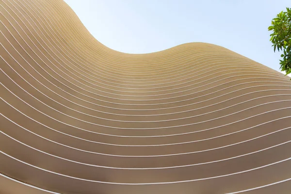 BELO ORIZONTE, MINAS GERAIS, BRAZIL - 5 Eylül 2021: Özgürlük Meydanı 'nda Oscar Niemeyer' in soyut binası (Praa da Liberdade)