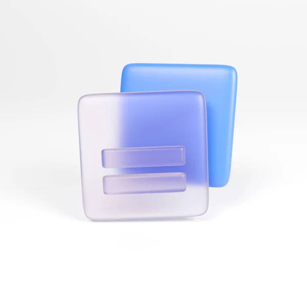3D icon glassmorphism documents blue render blank — Stock Photo, Image