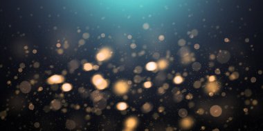 Karanlık Arkaplan Üzerindeki Odaklanmış Altın Işıklar 