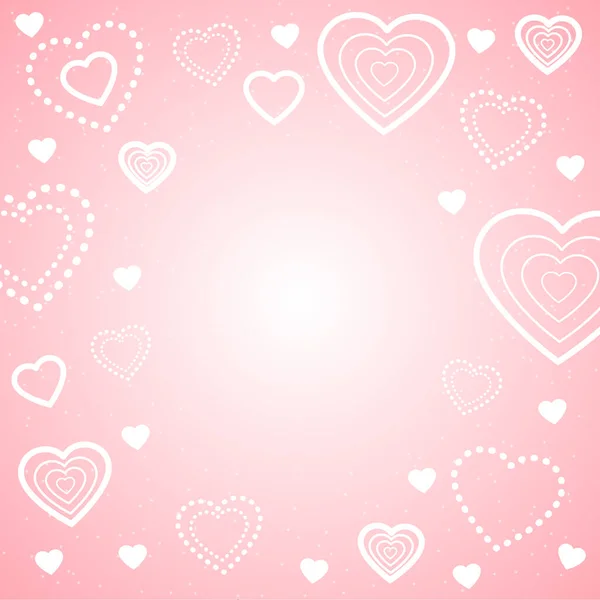 Valentine Day Background Lots White Hearts Pink Background Valentine Day — Stockový vektor