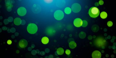 Siyah Soyut Arkaplan Üzerine Yeşil Odaklanmış Işıklar