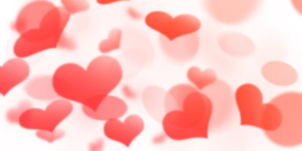 Valentýnské Přání Červená Srdce Bílém Pozadí — Stock fotografie