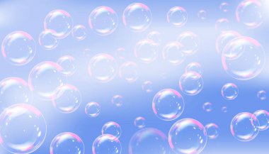 Arka plan mavi gökyüzü ve hava kabarcıkları ile