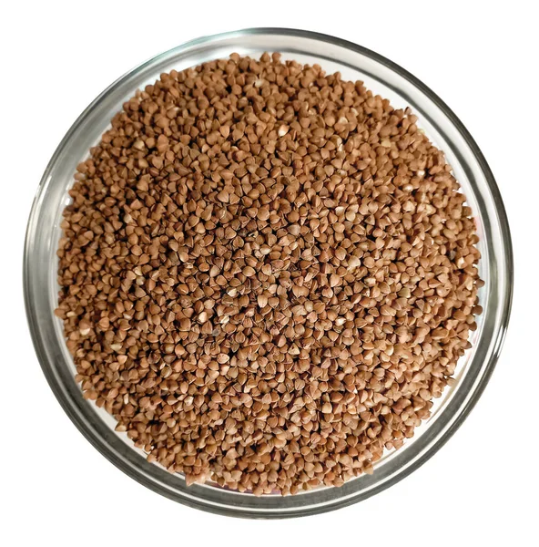Brown buckwheat isolated on white