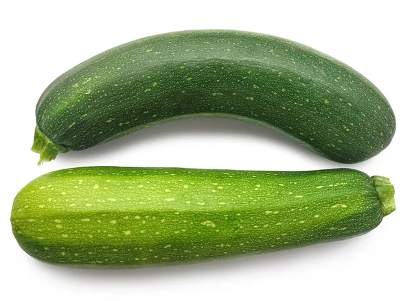 Zwei Zucchini Isoliert Auf Weißem Hintergrund — Stockfoto