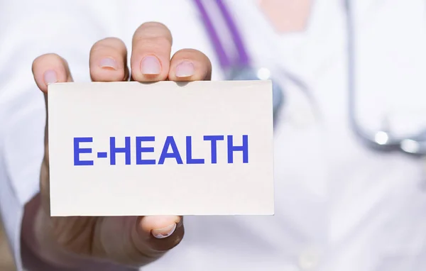 Profesional Salud Tiene Una Tarjeta Health — Foto de Stock