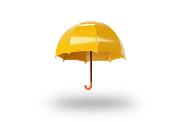 Yellow umbrella on white background. 3d render — Fotografia de Stock