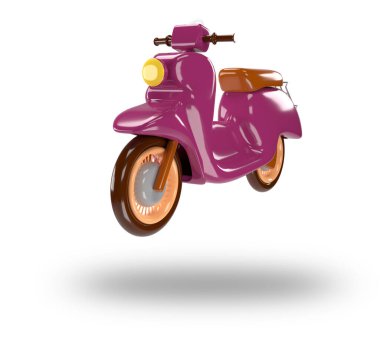 Yemek ve paket teslimatı için scooter. 3d hazırlayıcı