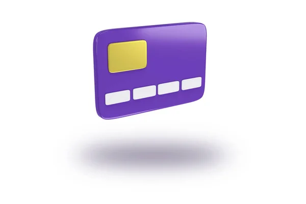 Bank card and floating on white background. 3d render — Stock fotografie